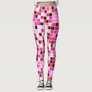 Zwembad Tegels, Roze Mozaïek Tegels, Geometrisch P Leggings
