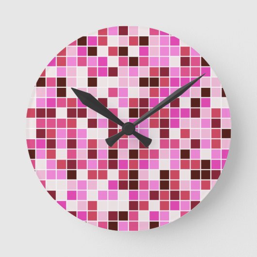 Zwembad Tegels, Roze Mozaïek Tegels, Geometrisch P Ronde Klok (Voorkant)