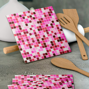 Zwembad Tegels, Roze Mozaïek Tegels, Geometrisch P Tegeltje