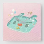 zwembad vierkante klok (Voorkant)