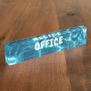 Zwembad Water Achtergrond Acryl Naam Bord Naambordje