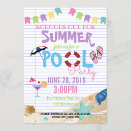 zwembad zomer klasfeest fundraiser einde schooljaa kaart