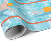 Zwembad Zwembad Team Patroon Cadeaupapier (Rol Hoek)