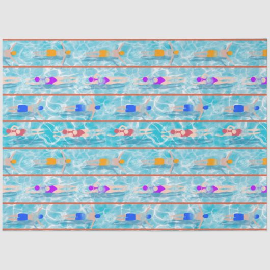 Zwembad Zwembad Team Patroon Tissuepapier (Voorkant)