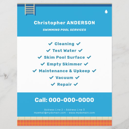 Zwembaddiensten Flyer (Voorkant)