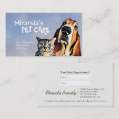 Zwembaden voor gezelschapsdieren en verzorgingssal afsprakenkaartje (Voorkant / Achterkant)