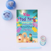 Zwembadfeest Flyer voor Kinderen (Enkel)