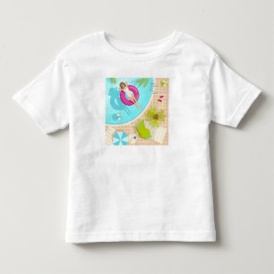 Zwembadfeest meisje in bikini zomerstrand kinder shirts