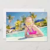 Zwembadfeest Opblaasbaar Verjaardags Foto Uitnodig Kaart (Achterkant)