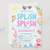 Zwembadfeest Splish Splash Summer Birthday Kaart (Voorkant)