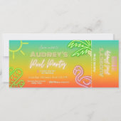 Zwembadfeest Ticket Kaart (Voorkant)