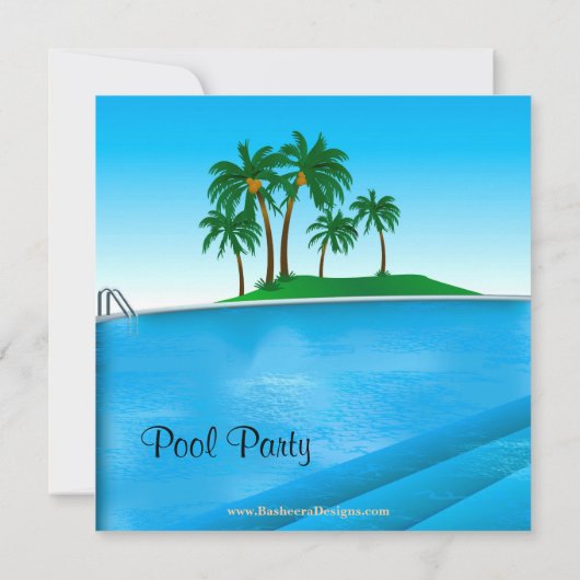 Zwembadfeest Uitnodiging (Achterkant)