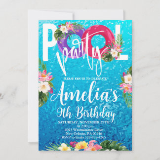 Zwembadfeest, verjaardag, zwemfeest, elke leeftijd kaart