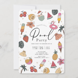 Zwembadfeest Zomer Zwemmen Volwassenen Kaart