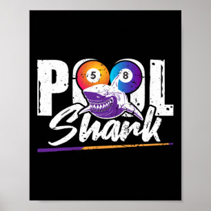 Zwembadhaai – 8-ball biljart poster