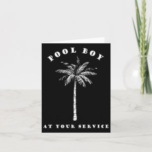 Zwembadjongen tot uw dienst Coconut Tree Fun Hallo Kaart