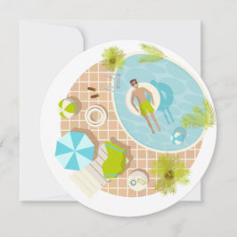 Zwembadkerel op tropische zomerse strandvakantie kaart