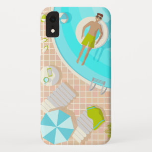 Zwembadman op tropische zomerstrandvakantie iPhone XR hoesje