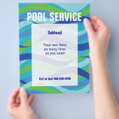 Zwembadservice met aangepaste tekst flyer (Hand)