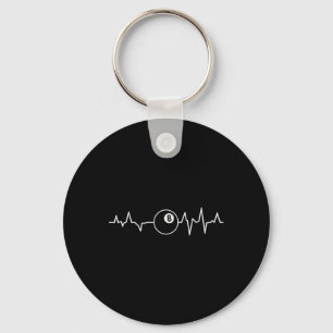 Zwembadspelers Heartbeat Biljart 8 Ball 9 Ball Sleutelhanger