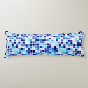 Zwembadtegels, Blauwe Mozaïektegels, Geometrisch P Lichaamskussen