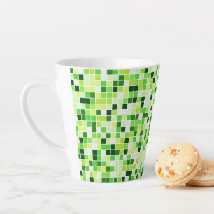 Zwembadtegels, groene mozaïektegels, geometrisch p latte mok