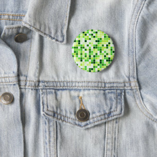 Zwembadtegels, groene mozaïektegels, geometrisch p ronde button 5,7 cm