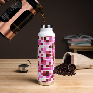 Zwembadtegels, Roze Mozaïektegels, Geometrisch Pat Waterfles