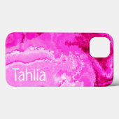 Zwembestendige Abstracte kunst in roze en wit Case-Mate iPhone Case (Achterkant (horizontaal))