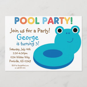 Zwembolpartij - Blauwe Pool Floaty Birthday Kaart