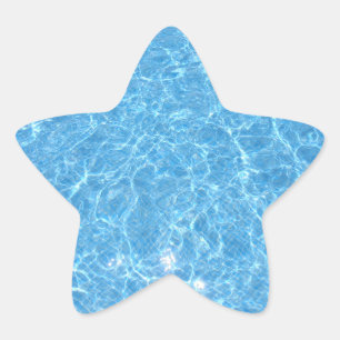 Zwembolpartij Elegant Blue Water Sjabloon Ster Sticker