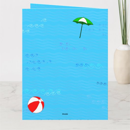 Zwembolthema Aangepaste feestdagen Kaart (Achterkant)