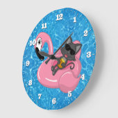 Zwembool Cute Cat Flamingo Blue Water Grote Klok (Hoek)