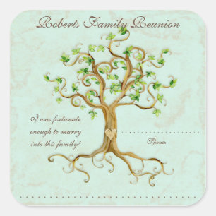 Zwemboomstamwortels Verouderde familienaam Markeri Vierkante Sticker