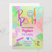 Zwemborrel, Glowfeest, Neon Glow in het donker, Kaart (Voorkant / Achterkant)