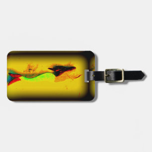 zwembrunette mermaid bagagelabel