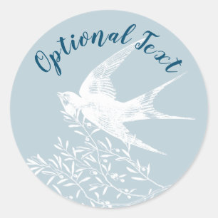 Zwemdvogel die over de olijftak vliegt ronde sticker
