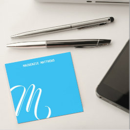 Zwemel Monogram Colorful Blue Custom Name Post-it® Notes