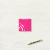 Zwemel Monogram kleurrijk Roze Aangepaste Naam Post-it® Notes (Op bureau)