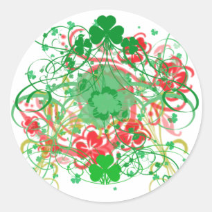 Zwemel Shamrocks St. Patrick's Day Ronde Sticker