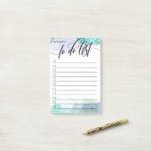 Zwemele kalligrafie - Aqua - checkbox om lijst te  Post-it® Notes (Op bureau)