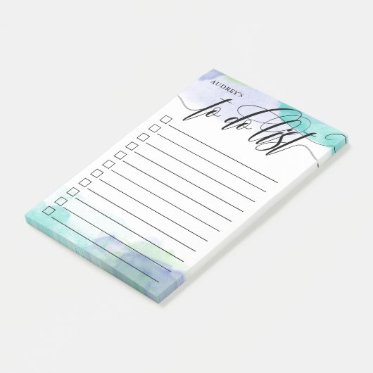Zwemele kalligrafie - Aqua - checkbox om lijst te Post-it® Notes (Schuin)