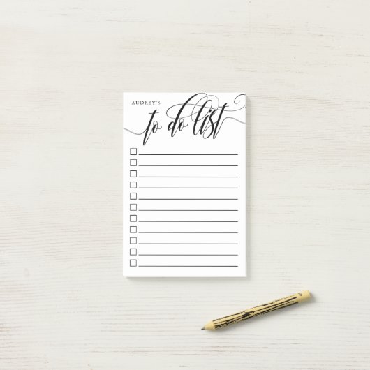 Zwemele kalligrafie - checkbox om lijst te doen -  post-it® notes (Op bureau)