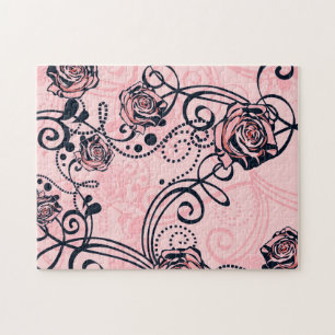 Zwemelen en bloemen legpuzzel