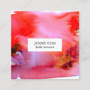 Zwemelen en spetters waterverf visitekaartje vierk