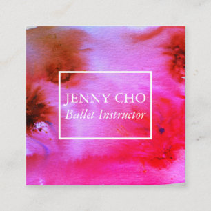 Zwemelen en spetters waterverf visitekaartje vierk