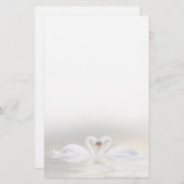 Zwemelen hart briefpapier (Voorkant / Achterkant)