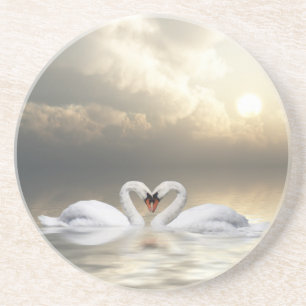 Zwemelen hart zandsteen onderzetter