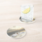 Zwemelen hart zandsteen onderzetter (Zijkant)