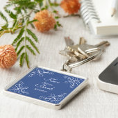 Zwemelen in blauw Sleutelhanger (Zijkant)